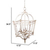 18 Inch Chandelier Birdcage Design Iron Farmhouse Weathered Antique White By Casagear Home BM285215