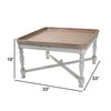 Fin 33 Inch Coffee Table Tray Top Rustic Fir Wood Antique White Brown By Casagear Home BM285220