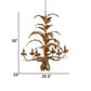 26 Inch 6 Light Chandelier Iron Cascading Leaves Vintage Classic Gold By Casagear Home BM285222