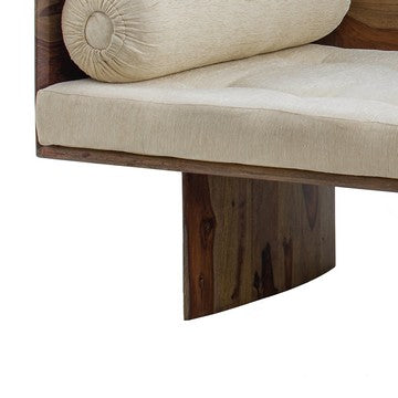 Enid 55 Inch Two Seater Sofa Bench Modern Rustic Wood Frame Brown By Casagear Home BM285245