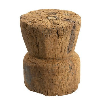 14 Inch Stool Table Rustic Style Tree Log Design Distressed Wood Brown By Casagear Home BM285252