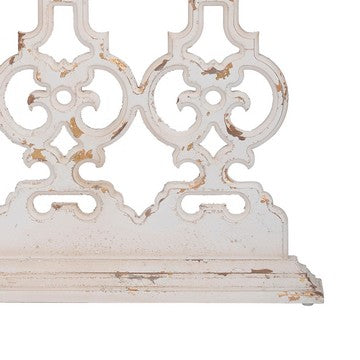 32 Inch Console Table Fir Wood Traditional Scrollwork Whitewash Brown By Casagear Home BM285266