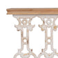 32 Inch Console Table Fir Wood Traditional Scrollwork Whitewash Brown By Casagear Home BM285266