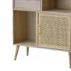 Dana 75 Inch Bookcase 6 Unique Shelves 4 Rattan Drawers Natural Brown By Casagear Home BM285270