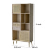 Dana 75 Inch Bookcase 6 Unique Shelves 4 Rattan Drawers Natural Brown By Casagear Home BM285270