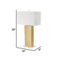 16 Inch Modern Table Lamp White Rectangular Shade Acrylic Base Gold By Casagear Home BM285280