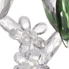 9 Inch 2 Parrots Sculpture Figurine Accent Clear and Green Faceted Glass By Casagear Home BM285324