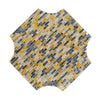 18 Inch Modern Capiz Accent Table Stool Yellow Blue Mosaic Pattern By Casagear Home BM285361