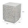 18 Inch Modern Capiz Accent Table Stool Square Gray Starburst Pattern By Casagear Home BM285362