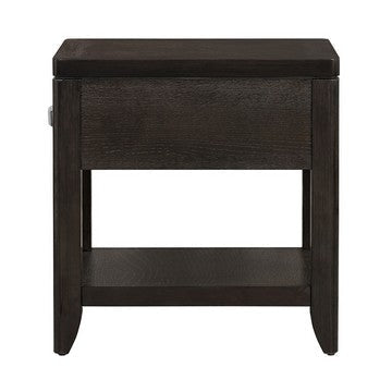 Joni 25 Inch Side End Table 1 Drawer and Shelf Espresso Brown Acacia Wood By Casagear Home BM285372