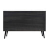 Dana 47 Inch TV Media Entertainment Center Pine Wood Rattan Doors Black By Casagear Home BM285375