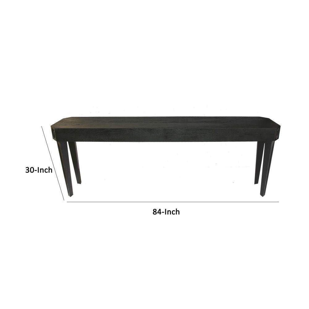 84 Inch Console Sideboard Table Classic Acacia Wood Frame in Black Finish By Casagear Home BM285396