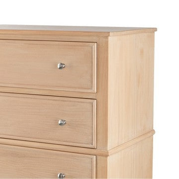 46 Inch Tall Dresser Chest Pine Wood 5 Drawers Textured Natural Brown By Casagear Home BM285403