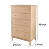 46 Inch Tall Dresser Chest Pine Wood 5 Drawers Textured Natural Brown By Casagear Home BM285403