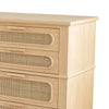 Dana 52 Inch Chest Cabinet Pine Wood and Woven Rattan 8 Drawers Natural By Casagear Home BM285426