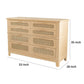 Dana 52 Inch Chest Cabinet Pine Wood and Woven Rattan 8 Drawers Natural By Casagear Home BM285426