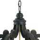 Aki 21 Inch Carved Wood Chandelier 6 Lights Vintage Classic Black Gold By Casagear Home BM285442