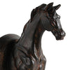 11 Inch Modern Bookend Trotting Horse FIgurines Artisanal Black Finish By Casagear Home BM285513