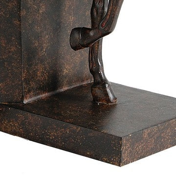 11 Inch Modern Bookend Trotting Horse FIgurines Artisanal Black Finish By Casagear Home BM285513