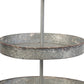 24 Inch Metal Decorative Stand 3 Tiers with Round Trays Gray By Casagear Home BM285529