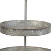 24 Inch Metal Decorative Stand 3 Tiers with Round Trays Gray By Casagear Home BM285529