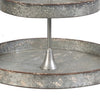 24 Inch Metal Decorative Stand 3 Tiers with Round Trays Gray By Casagear Home BM285529