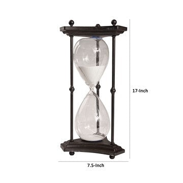 17 Inch Hourglass Accent Decor Striking and Stylish Black Metal Frame By Casagear Home BM285545