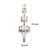 16 Inch Wall Mount Candle Holder Ornately Scrolled White Metal Finish By Casagear Home BM285548