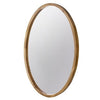 33 Inch Modern Accent Wall Mirror Mountable Oval Wood Frame in Brown By Casagear Home BM285554