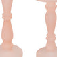 Qui 14 11 Inch Candle Holders Rose Pink Turned Pedestal Glass Set of 2 By Casagear Home BM285557