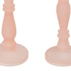 Qui 14 11 Inch Candle Holders Rose Pink Turned Pedestal Glass Set of 2 By Casagear Home BM285557