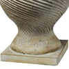 22 Inch Lidded Vase with Turned Finial Design and Swirl Pattern White By Casagear Home BM285565