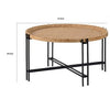 32 Inch Fir Wood Coffee Table Intersecting Metal Legs Brown and Black By Casagear Home BM285567