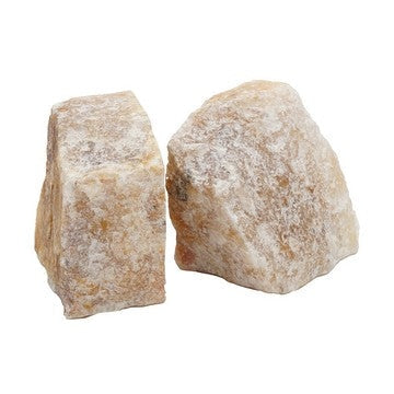 4 Inch Quartz Geode Bookend Naturally Textured Shape Brown and Beige By Casagear Home BM285586