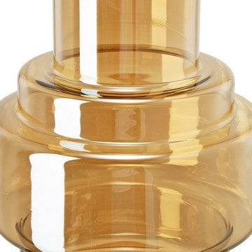 Alma 14 Inch Modern Vase Geometric Design Amber Luster Glass Frame By Casagear Home BM285598