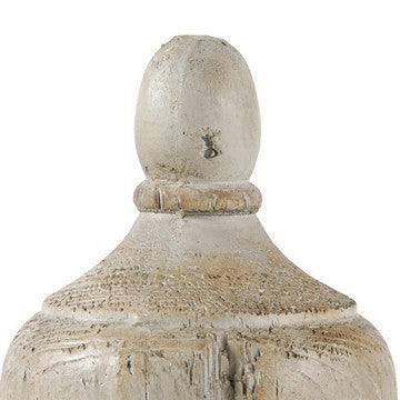 18 Inch Modern Accent Decor Turned Finial Design Whitewashed Finish By Casagear Home BM285600