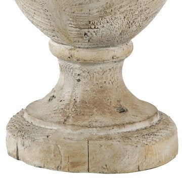 18 Inch Modern Accent Decor Turned Finial Design Whitewashed Finish By Casagear Home BM285600