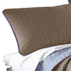 Eva 3 Piece Queen Microfiber Reversible Coverlet Set Quilted Blue Brown By Casagear Home BM285605