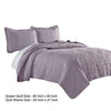 Ada 3 Piece Microfiber Full Size Quilt Set Mandala Embroidery Purple By Casagear Home BM285619