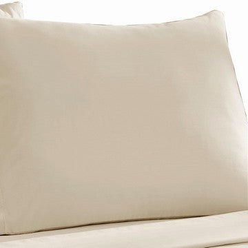 Ivy 4 Piece Full Size Cotton Ultra Soft Bed Sheet Set Prewashed Cream By Casagear Home BM285632