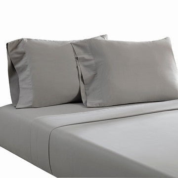 Ivy 4 Piece Queen Size Cotton Ultra Soft Sheet Set, Prewashed, Dark Gray By Casagear Home