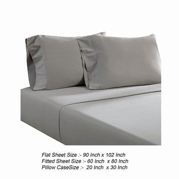 Ivy 4 Piece Queen Size Cotton Ultra Soft Sheet Set Prewashed Dark Gray By Casagear Home BM285635