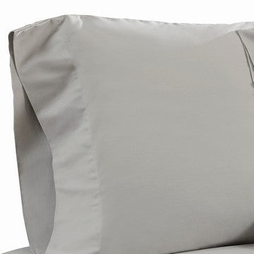 Ivy 4 Piece Queen Size Cotton Soft Bed Sheet Set Prewashed Light Gray By Casagear Home BM285640