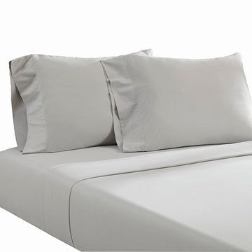 Ivy 4 Piece King Size Cotton Ultra Soft Sheet Set, Prewashed, Light Gray By Casagear Home