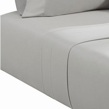 Ivy 4 Piece King Size Cotton Ultra Soft Sheet Set Prewashed Light Gray By Casagear Home BM285643