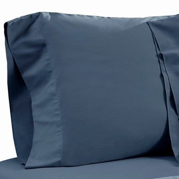 Ivy 4 Piece California King Size Soft Cotton Sheet Set Prewashed Dark Blue By Casagear Home BM285649