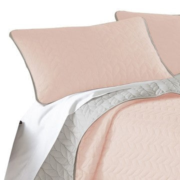 Eva 3 Piece King Microfiber Reversible Coverlet Set Quilted Gray Pink By Casagear Home BM285658