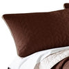 Eva 3 Piece King Microfiber Reversible Coverlet Set Quilted Brown Ivory By Casagear Home BM285660