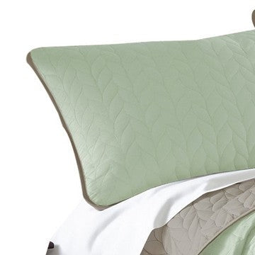 Eva 3 Piece King Microfiber Reversible Coverlet Set Quilted Gray Jade Green By Casagear Home BM285664