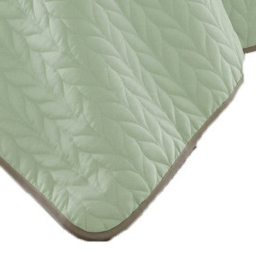 Eva 3 Piece King Microfiber Reversible Coverlet Set Quilted Gray Jade Green By Casagear Home BM285664